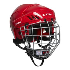 Hockeyhjälm med galler CCM FT 50 röd