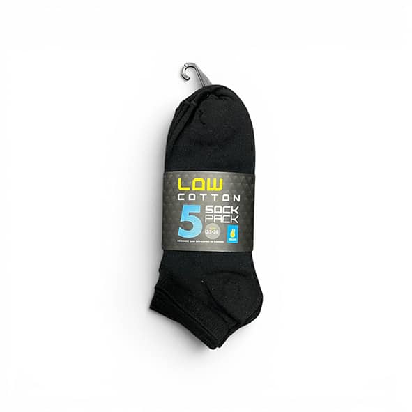 Seger low cotton sock 5-pack svart