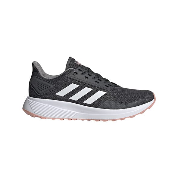 Skor från Adidas. Modellen heter Duramo 9 och färgen är grå rosa och vit. Artikelnummer EG8672