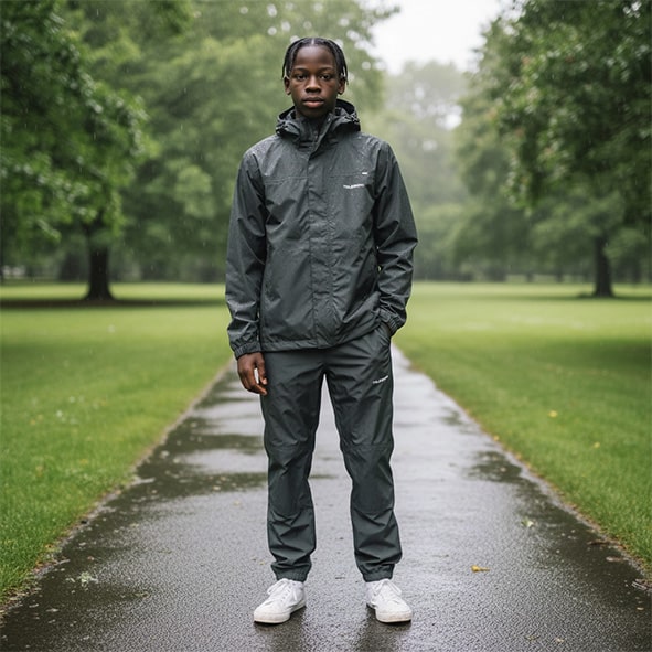 True North regnset junior svart jacka och byxa