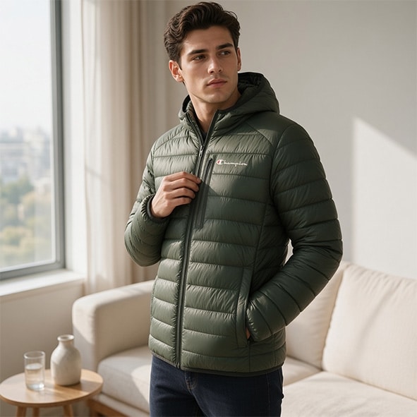 Champion Hooded Jacket grön 221546-GS586