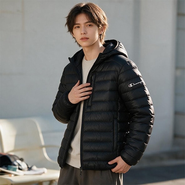 Champion Hooded Jacket svart 221546-KK001-2