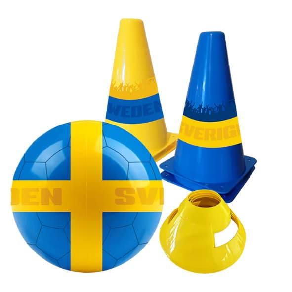Sverigepaket med fotboll och konor sportme 4656